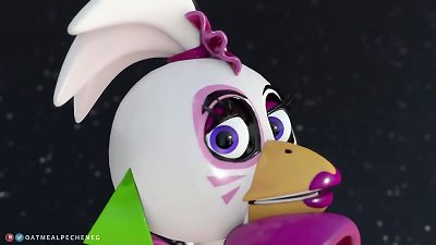 Chica from FNAF doing ass fucking