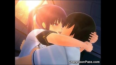 three dimensional schoolgirl Creampied 3 Times!