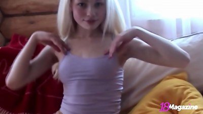 jerk Off To Her! flat Chested coed Holli Paige teases You donk Naked!