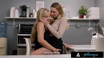 GIRLSWAY - busty blond Coworkers Emma Hix & Blake prolapse Have passionate Affair At The Office