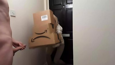 insatiable need masturbating off dude meet an Amazon delivery woman and she determines to help him cum