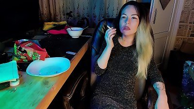 uber-sexy dominatrix smoking