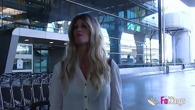 From the airport to her porn debut!! Spanish mom Jenna Arson lets loose for us :-D