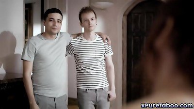 two sexually frustrated brothers Alex Jett and Ricky Spanish are sick and tired of their grief-stricken stepmom Syren De Mer and determine to smash her!