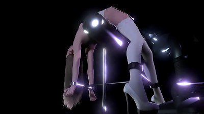 blonde chick on a bdsm lovemaking machine | 3d porn