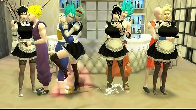 marionette Maids gig 12 Goku, Gohan, Vegeta and Clirin onslaught and recover their spectacular Wives and punish them for being unfaithful fucksluts