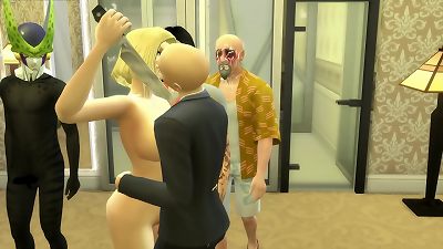 Android barely legal plowed Ganbang In Front Her cuckold spouse cracked Heart concludes in Tragedy Netorare Dragon Ball anime porn