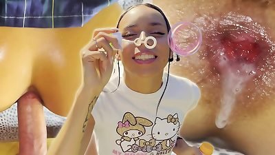 hi kitty teen Gets Picked Up In The Park For ass fucking creampie