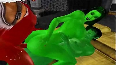 [Fantasy-3dSexVilla 2] She-Hulk plowed by a demon and the Hulk at 3dSexVilla 2