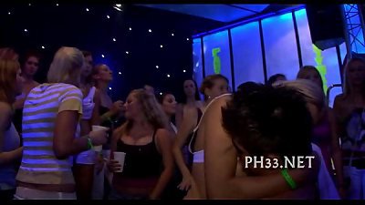 Tons of blondie girls blowing lollipops