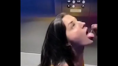 milky damsel gargles bbc in elevator