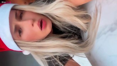 Christmas with the huge-titted blonde giving a oral pleasure and giving it to her cheating - Aline Novak
