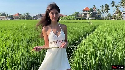 lovely rice picker prefers to be paid with lovemaking for her work!