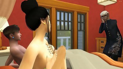 Indian family threesome Dad catches his son and daughter having sex when he returned from work and joined them so as not to tell anyone