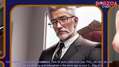 Daddy's massive lollipop cum's in mouth to virgin teen in college office