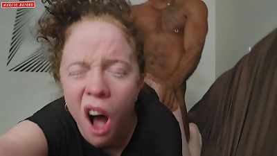 stepfather pulverizes his stepdaughter on the bed she films until he jizzes in her labia